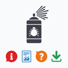 Bug disinfection sign icon. Fumigation symbol.