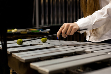  Hands girl playing the vibraphone