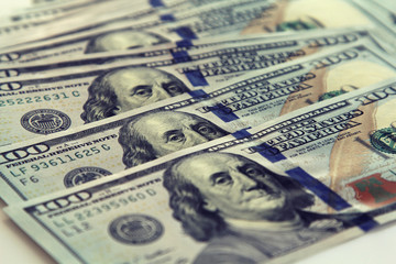 Money closeup . american hundred dollar bills . Business concept