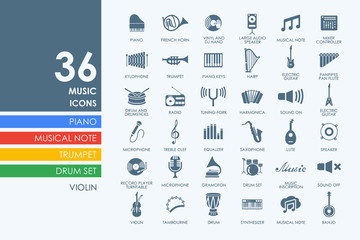 Set of music icons