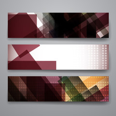 Obraz premium Set of modern design banner template in abstract style