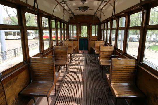 Old tram inside