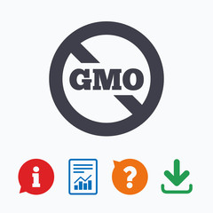 No GMO sign. Without Genetically modified food.