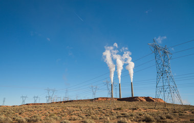 Coal power plant operate in desert