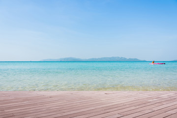 Beach Scene With Wooden Floor