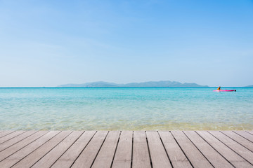 Beach Scene With Wooden Floor