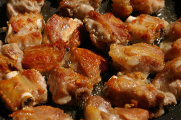 Pork ribs fried