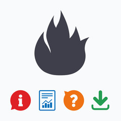 Fire flame sign icon. Fire symbol.