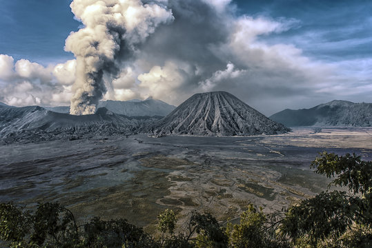 Caldera in the Bromo natonal park