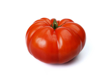 Fresh delicious Beef Big Tomato. Isolated on white background.