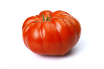 Fresh delicious Beef Big Tomato. Isolated on white background.