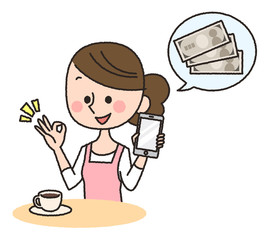 主婦　スマホ　お金
