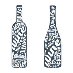Hand lettering bottle of wine.