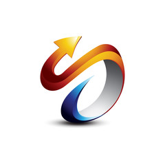 3D Business Arrow Letter S logo