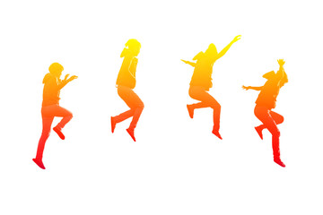 Steps of girl jumping