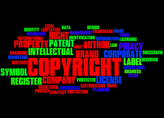 Copyright, word cloud concept 8