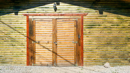 Big closed wooden door