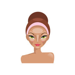 Contouring the face. Vector Illustration