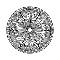 mandala monochrome style zentangle and Doodle