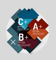 Paper style abstract geometric shapes with infographic options