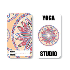 yoga Studio card with the image of a color mandala