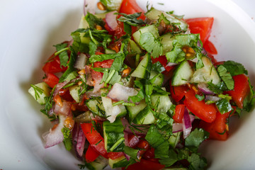 Tomato and cucumber salad