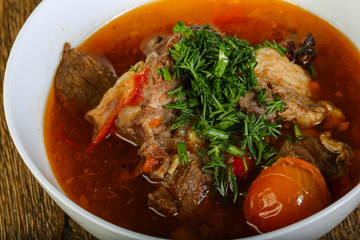 Beef and vegetables soup