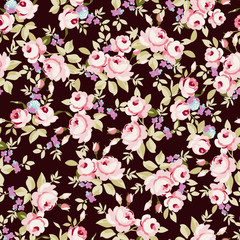 Floral pattern with little pink roses