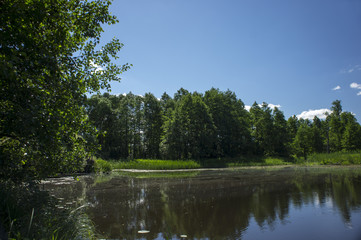 Fototapeta na wymiar Servach River near Budslav
