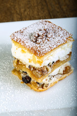 White cake with nuts