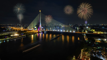 Fototapeta na wymiar Rama VIII Bridge Thailand.