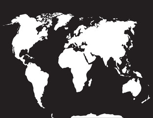Map world black white