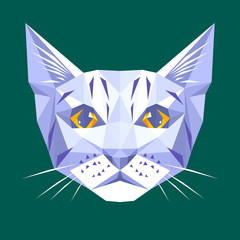 Vector low poly cat