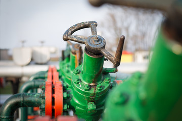 Industrial valve in petrochemical factory