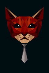 Vector low poly cat