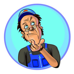 Vector image of a workman