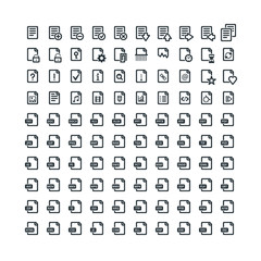 Set of 100 Document Icons. File Extension. File Types. Operations with Documents