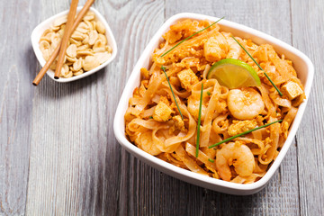 Pad Thai. Thailand's national dishes, stir-fried rice noodles