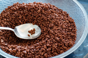 Serial chocolate taste to eat in the Japanese breakfast