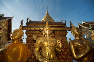 Outdoor Buddha statue of Wat Phra That Doi Suthep in Chiangmai,Thailand.