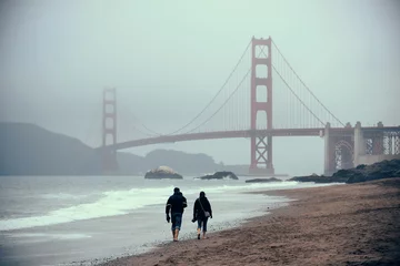 Cercles muraux Plage de Baker, San Francisco Golden Gate Bridge