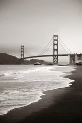 Vitrage gordijnen Baker Beach, San Francisco Golden Gate Bridge