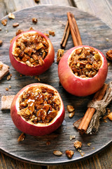 Baked apples stuffed with granola