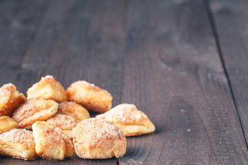 handmade cheese cookies on wooden table