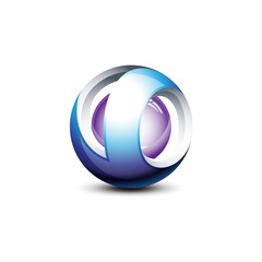 Abstract Sphere Letter V Technology Logo