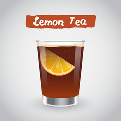 Vector Illustration : Lemon Tea
