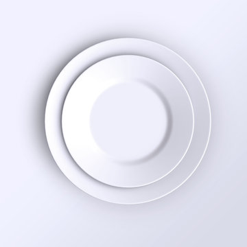 Empty plate. Isolated on white background. View from above.