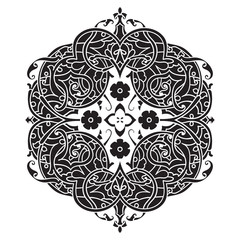 Circular pattern. Islamic ethnic ornament for pottery, tiles, textiles, tattoos