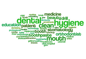 Dental hygiene word cloud