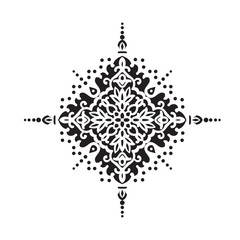 Circular pattern. Islamic ethnic ornament for pottery, tiles, textiles, tattoos